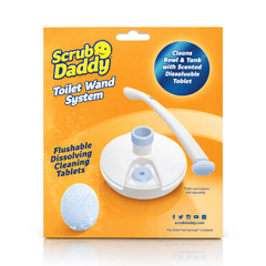 Back of Scrub Daddy toilet bowl cleaner refill pack with instructions