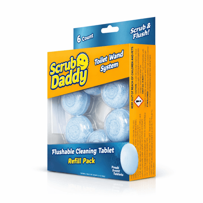 Scrub Daddy toilet wand system refill pack with 6 blue tablets