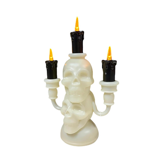 Skull Candle Light – Gothic LED Flameless Candle Halloween Horror Decor