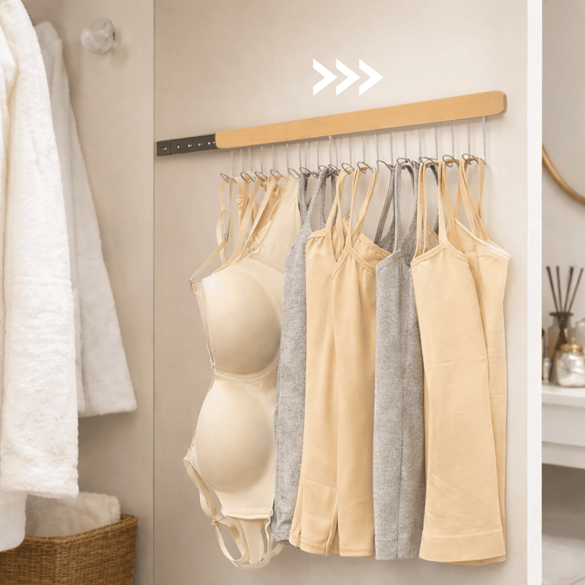 Sliding apparel rack in closet