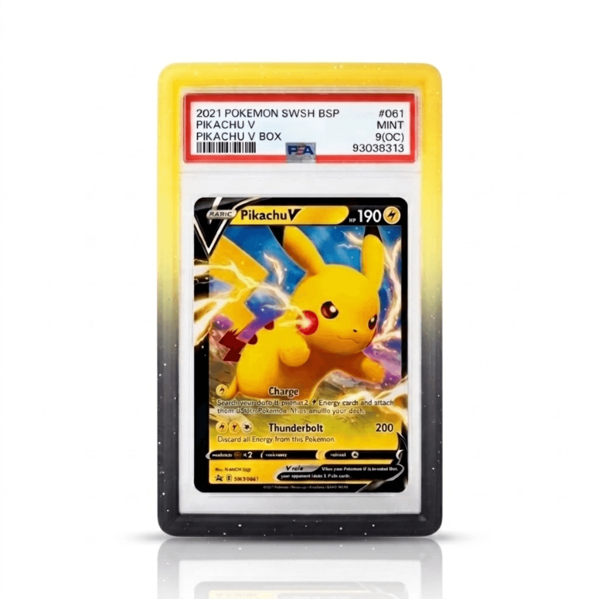 Yellow PSA slab case bumper for trading cards