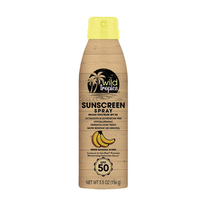 Sunscreen Spray, Fresh Banana SPF 50 - Wild Tropics