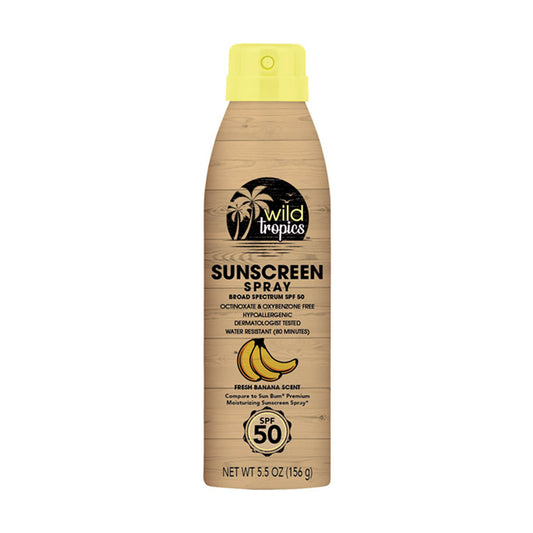 Sunscreen Spray, Fresh Banana SPF 50 - Wild Tropics