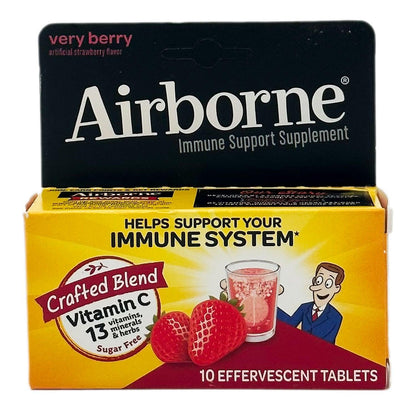Airborne Immune Support Supplement Very Berry | 10 Effervescent Tablets - Home Revival Shop