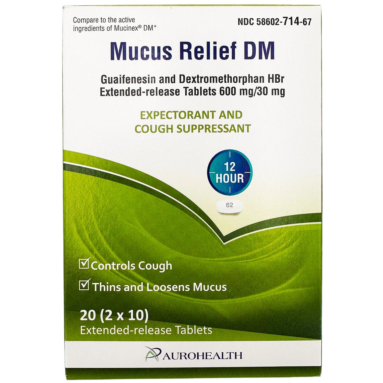 aurohealth | mucus relief DM expectorant & cough | 20 ct | BEST BY 05/25 - Home Revival Shop