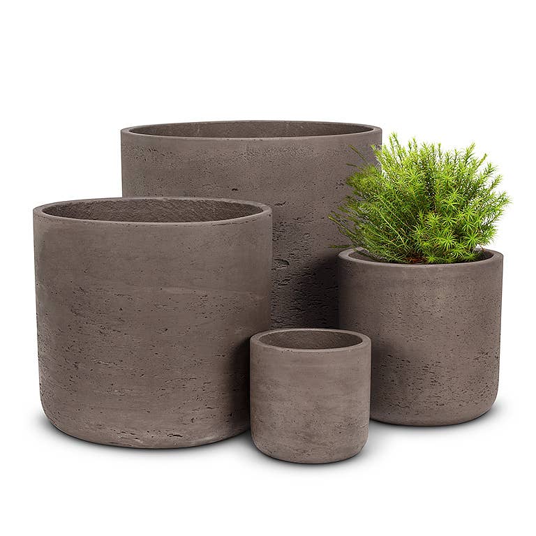 10" Classic Cement Planter, Brown - Abbott