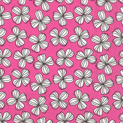 Dinner Napkin, Pink Graphic Flower 20Pk - Abbott