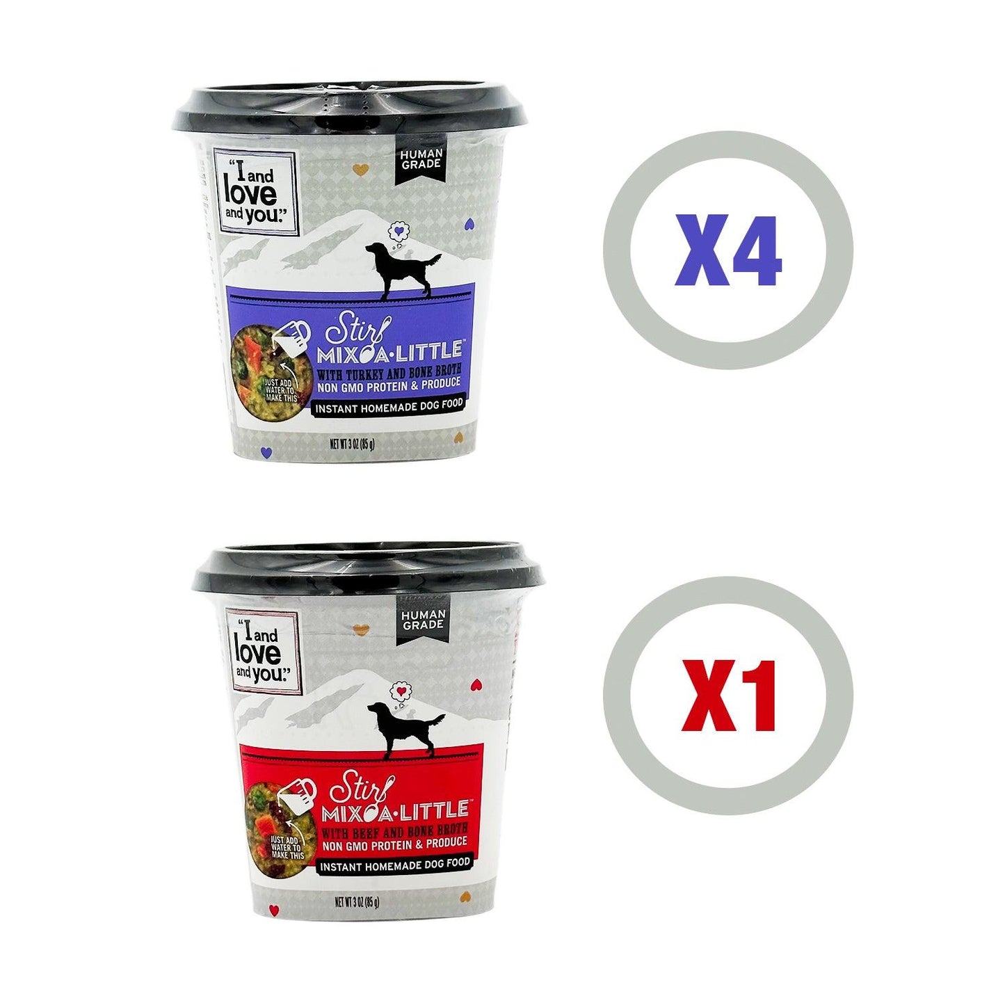 i and love and you | stir mix a little instant dog food | 5 ct | BEST BY 08/22 - Home Revival Shop