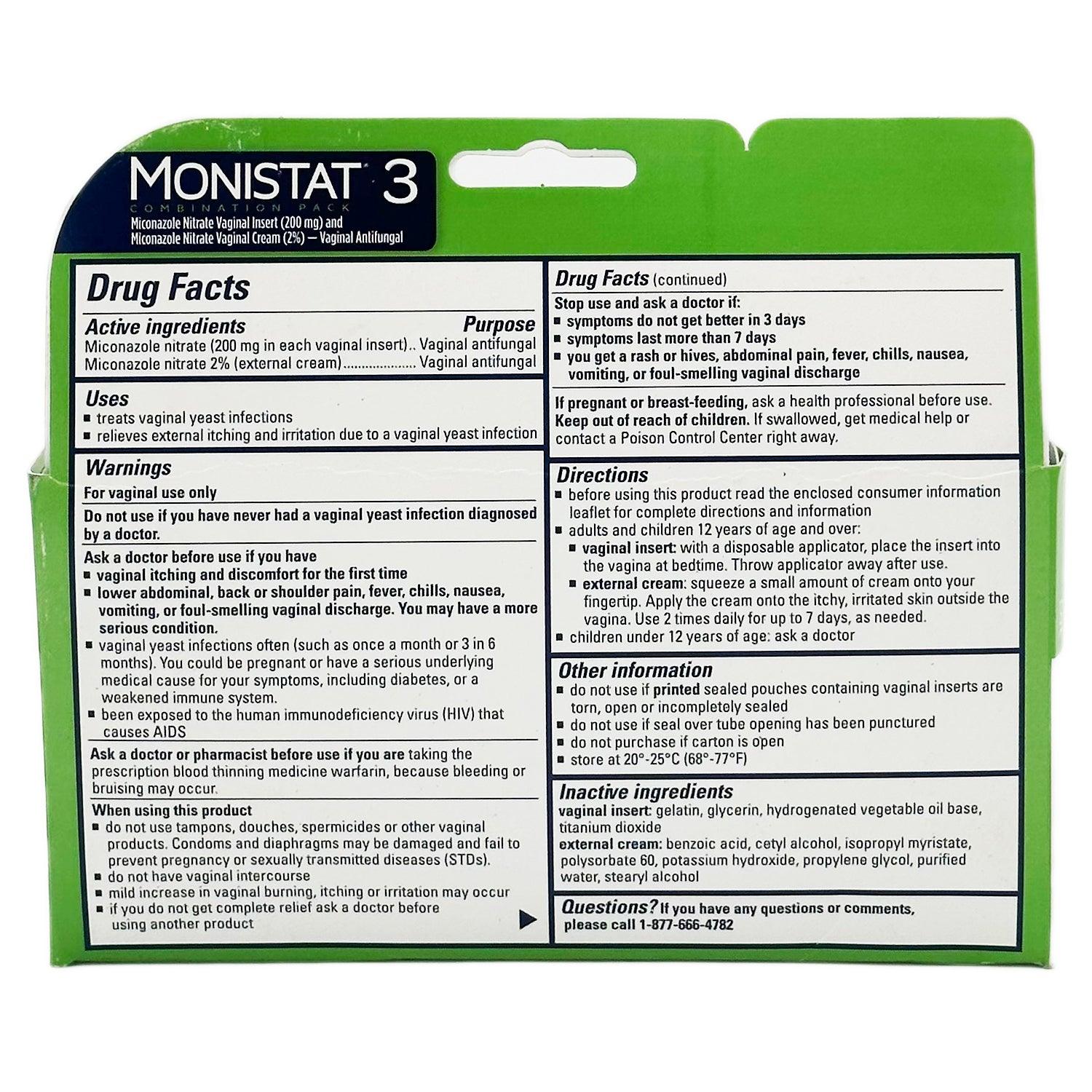Monistat 3-Dose Yeast Infection Treatment, 3 Ovule Inserts | BEST BY 03/24 - Home Revival Shop