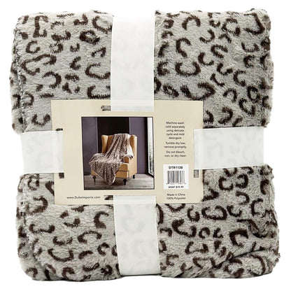 Regal Comfort Leopard Print Sherpa Throw | 50 In by 70" - Home Revival Shop
