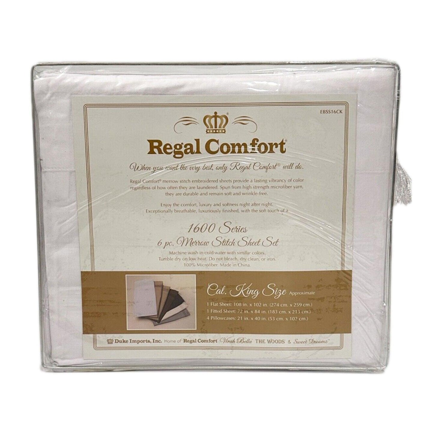 regal comfort | merrow stitch sheet set | 6 pc. | white | cal king - Home Revival Shop